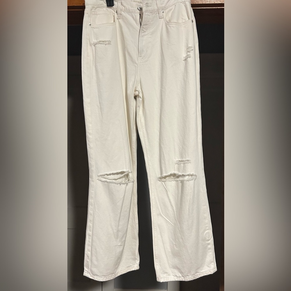NWT Arizona Junior Highest Rise White Skater Jeans Wide Leg Long Size 13 And 17